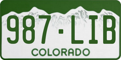 CO license plate 987LIB