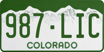 CO license plate 987LIC