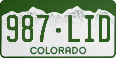 CO license plate 987LID