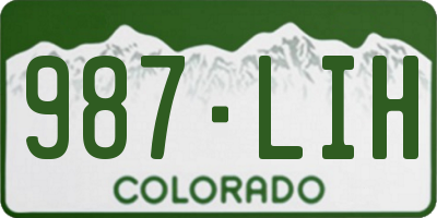 CO license plate 987LIH