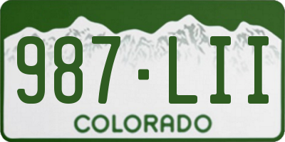 CO license plate 987LII