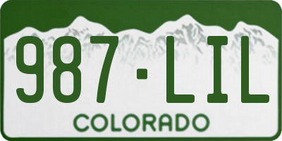 CO license plate 987LIL
