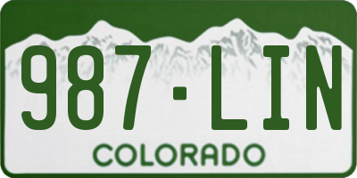CO license plate 987LIN