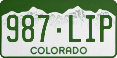 CO license plate 987LIP