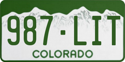 CO license plate 987LIT