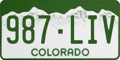 CO license plate 987LIV