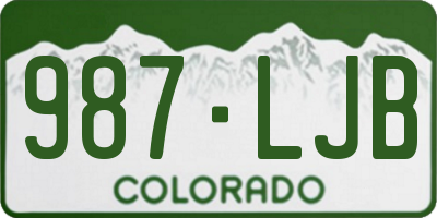 CO license plate 987LJB