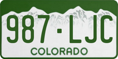 CO license plate 987LJC