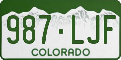 CO license plate 987LJF