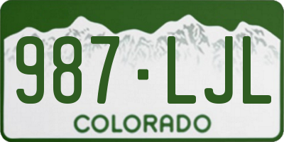 CO license plate 987LJL