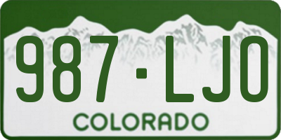 CO license plate 987LJO