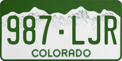 CO license plate 987LJR