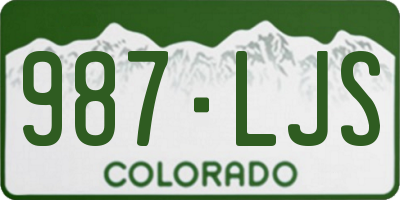 CO license plate 987LJS