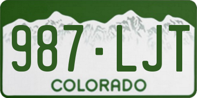 CO license plate 987LJT