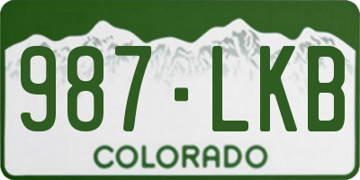 CO license plate 987LKB
