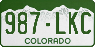 CO license plate 987LKC