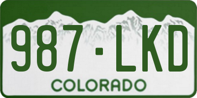 CO license plate 987LKD