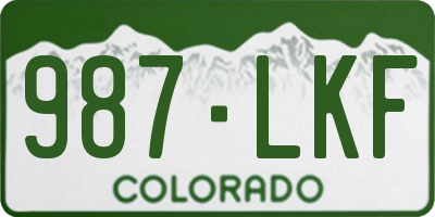 CO license plate 987LKF