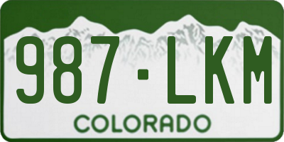 CO license plate 987LKM