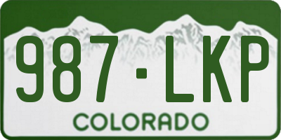 CO license plate 987LKP