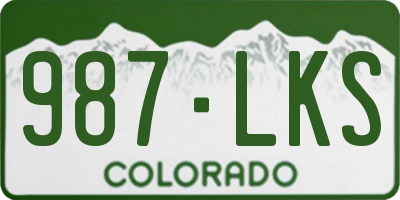 CO license plate 987LKS