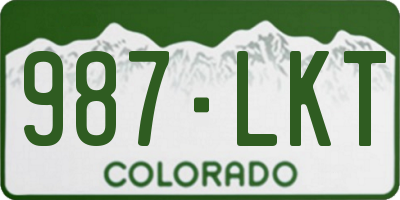 CO license plate 987LKT