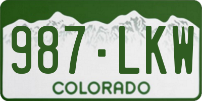 CO license plate 987LKW