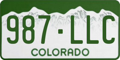 CO license plate 987LLC