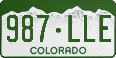 CO license plate 987LLE