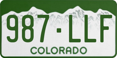 CO license plate 987LLF