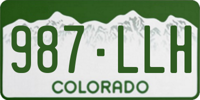 CO license plate 987LLH