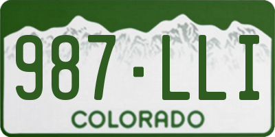 CO license plate 987LLI