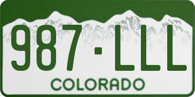 CO license plate 987LLL