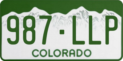 CO license plate 987LLP