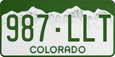 CO license plate 987LLT