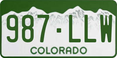 CO license plate 987LLW