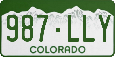 CO license plate 987LLY