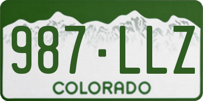 CO license plate 987LLZ