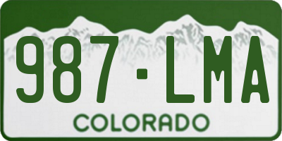 CO license plate 987LMA