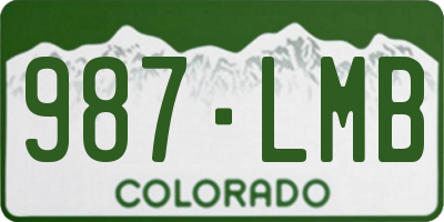 CO license plate 987LMB