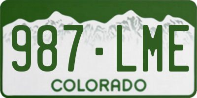 CO license plate 987LME