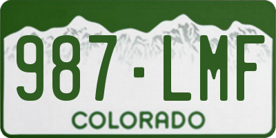 CO license plate 987LMF