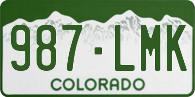 CO license plate 987LMK