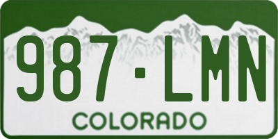 CO license plate 987LMN