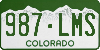 CO license plate 987LMS