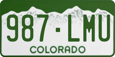 CO license plate 987LMU