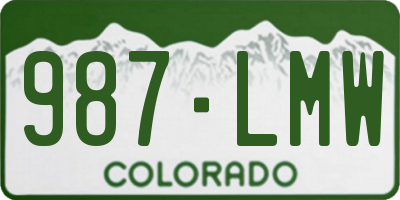 CO license plate 987LMW