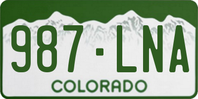 CO license plate 987LNA