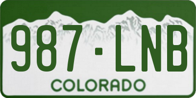 CO license plate 987LNB