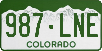 CO license plate 987LNE